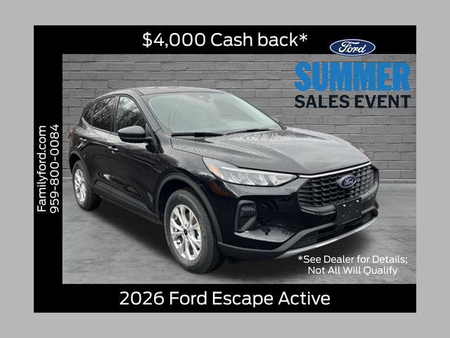 Agate Black Metallic 2026 Ford Escape SUV / Crossover All-Wheel Drive 8-Speed Automatic