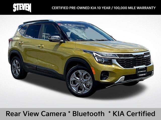 Valais Green/Black Roof 2024 Kia Seltos SUV / Crossover All-Wheel Drive Continuously Variable Transmission