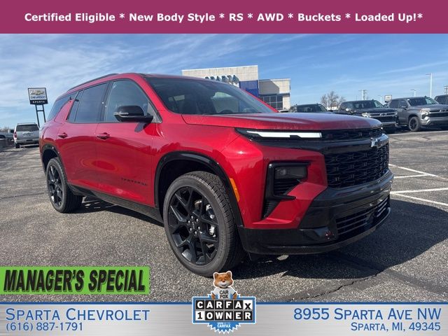 Radiant Red 2024 Chevrolet Traverse SUV / Crossover Four-Wheel Drive 8-Speed Automatic