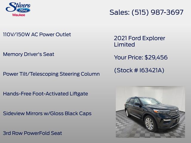 2021 Black Metallic Ford Explorer Limited 4X4 SUV