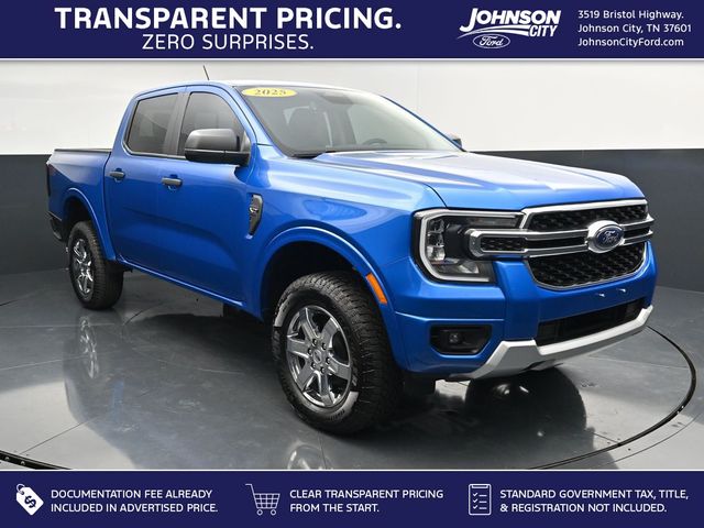 Blue Metallic 2025 Ford Ranger XLT SuperCrew 4WD Pickup Truck Four-Wheel Drive Automatic