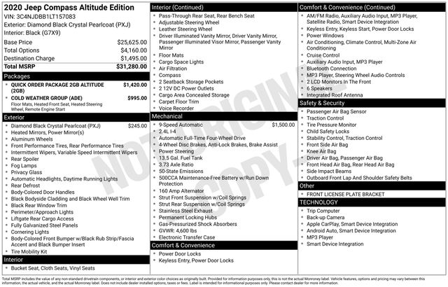 Used 2020 Jeep Compass SUV