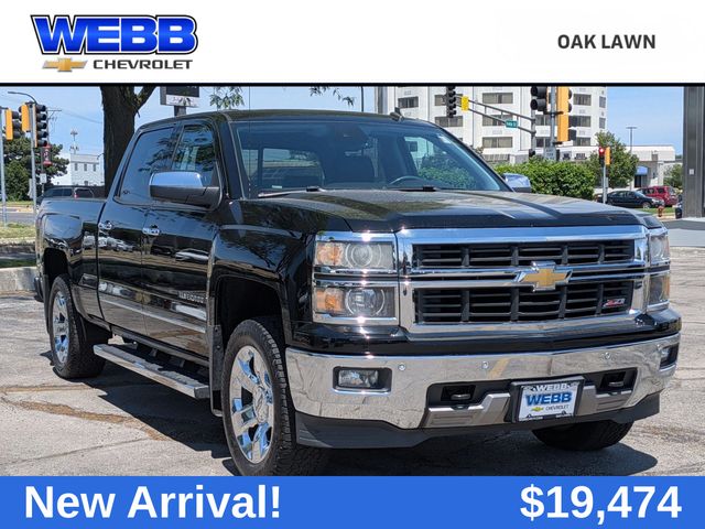 Black 2014 Chevrolet Silverado 1500 LTZ Crew Cab 4WD Pickup Truck Four-Wheel Drive 6-Speed Automatic Overdrive