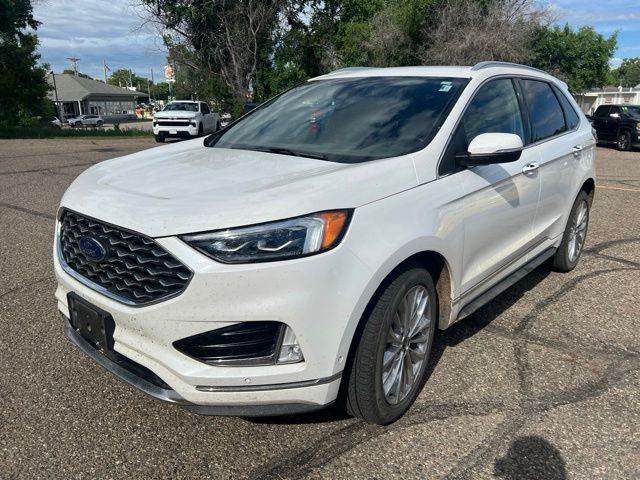 2021 White Ford Edge Titanium AWD SUV