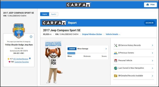 Used 2017 Jeep Compass SUV