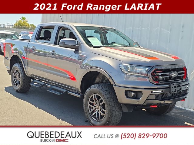 Gray Metallic 2021 Ford Ranger Lariat SuperCrew 4WD Pickup Truck Four-Wheel Drive Automatic
