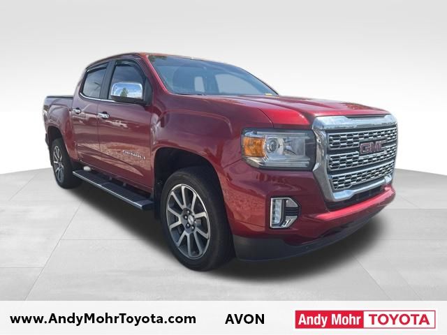 Cayenne Red 2021 GMC Canyon Denali Crew Cab 4WD Pickup Truck Four-Wheel Drive 8-Speed Automatic
