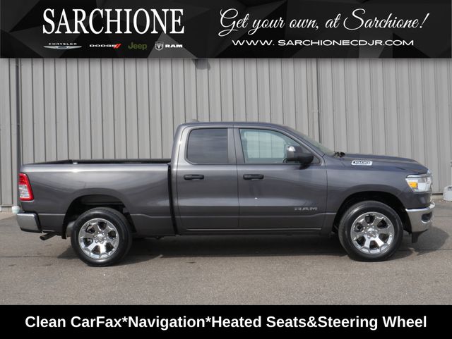 Gray (Granite Crystal Metallic Clearcoat) 2023 RAM 1500 Big Horn Quad Cab 4WD Pickup Truck Four-Wheel Drive 8-Speed Automatic