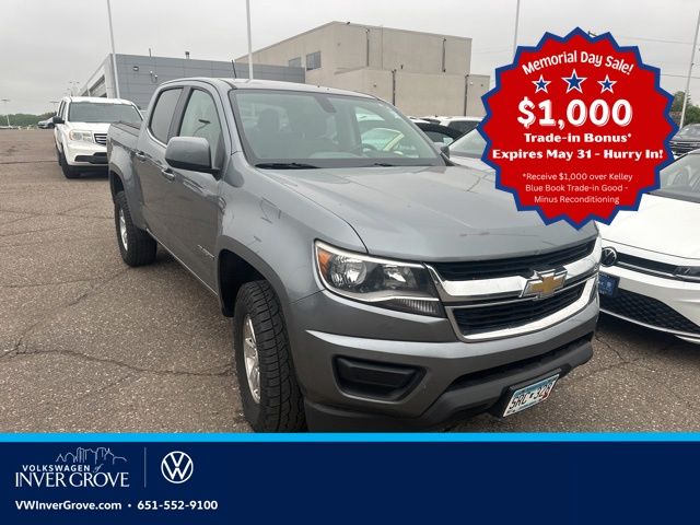 Gray (Satin Steel Metallic) 2018 Chevrolet Colorado Work Truck Crew Cab 4WD Pickup Truck Four-Wheel Drive 8-Speed Automatic