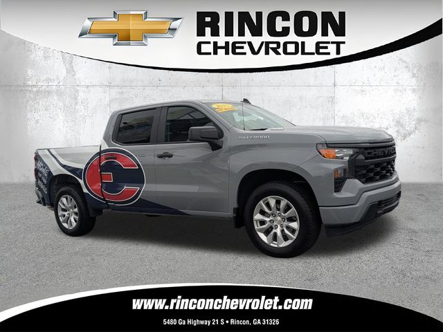 Slate Gray Metallic 2025 Chevrolet Silverado 1500 Custom Crew Cab 4WD Pickup Truck Four-Wheel Drive 8-Speed Automatic
