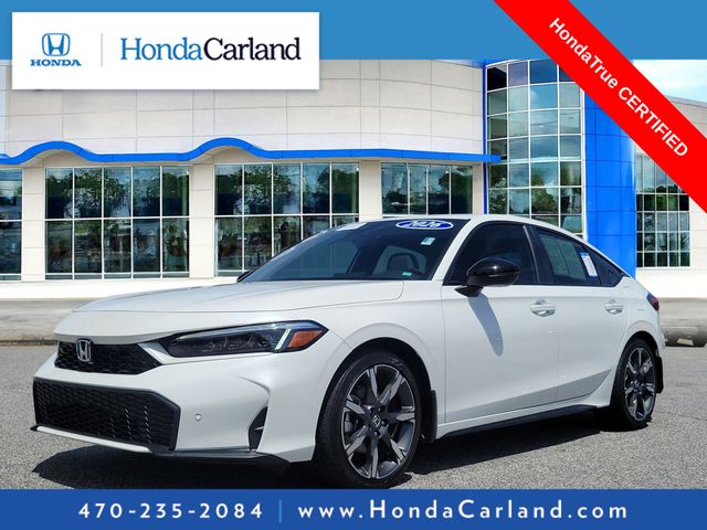 Platinum White Pearl 2026 Honda Civic Hybrid Hatchback Front-Wheel Drive Continuously Variable Transmission