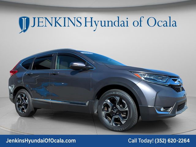 Gray 2017 Honda CR-V Touring FWD SUV / Crossover Front-Wheel Drive Continuously Variable Transmission