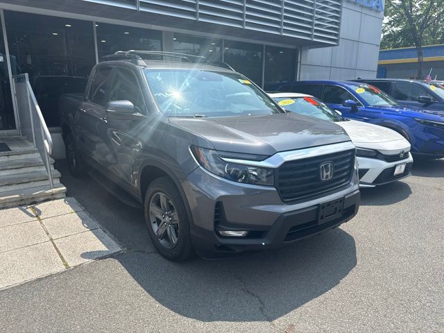 Gray (Modern Steel Metallic) 2023 Honda Ridgeline Pickup Truck All-Wheel Drive 9-Speed Automatic