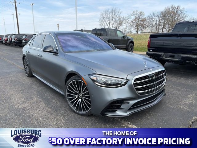 Gray 2022 Mercedes-Benz S-Class S 580 4MATIC AWD Sedan All-Wheel Drive 9-Speed Automatic