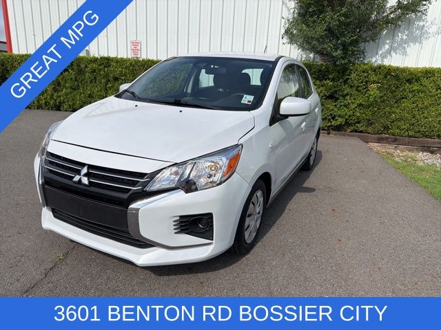 White Diamond 2024 Mitsubishi Mirage ES FWD Hatchback Front-Wheel Drive Continuously Variable Transmission