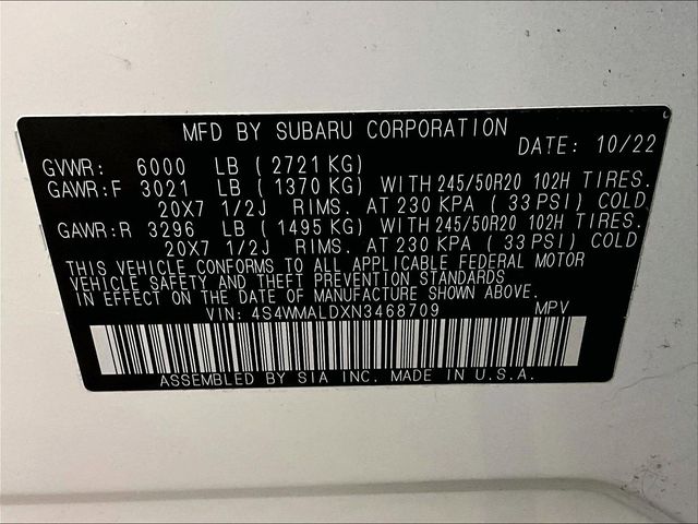2022 Subaru Ascent Limited White at Spitzer Acura