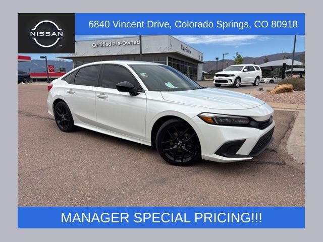 White 2023 Honda Civic Sedan Front-Wheel Drive Continuously Variable Transmission