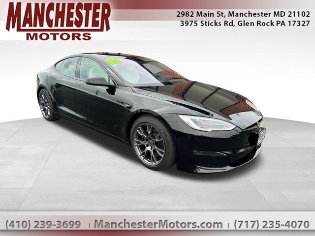 Solid Black 2022 Tesla Model S Plaid AWD Sedan All-Wheel Drive 1-Speed Automatic