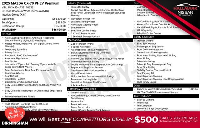 2025 Mazda CX-70 PHEV Premium