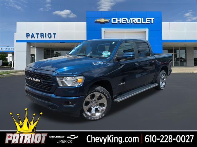Patriot Blue Pearlcoat 2023 RAM 1500 Big Horn Crew Cab 4WD Pickup Truck Four-Wheel Drive 8-Speed Automatic