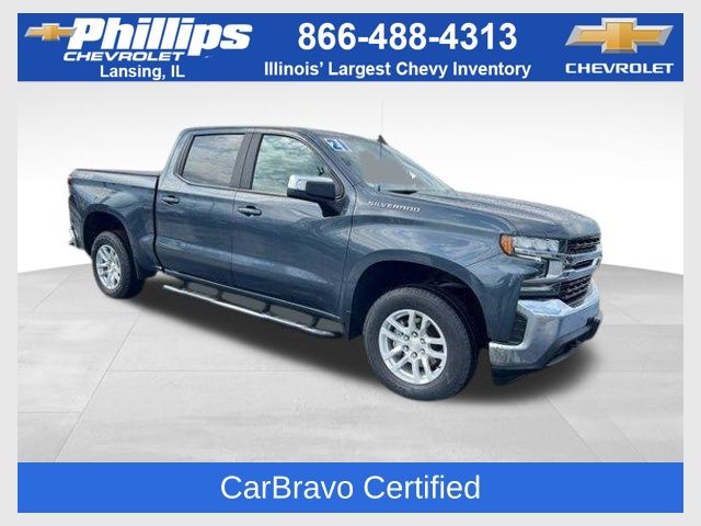 Shadow Gray Metallic 2021 Chevrolet Silverado 1500 LT Crew Cab 4WD Pickup Truck Four-Wheel Drive 8-Speed Automatic
