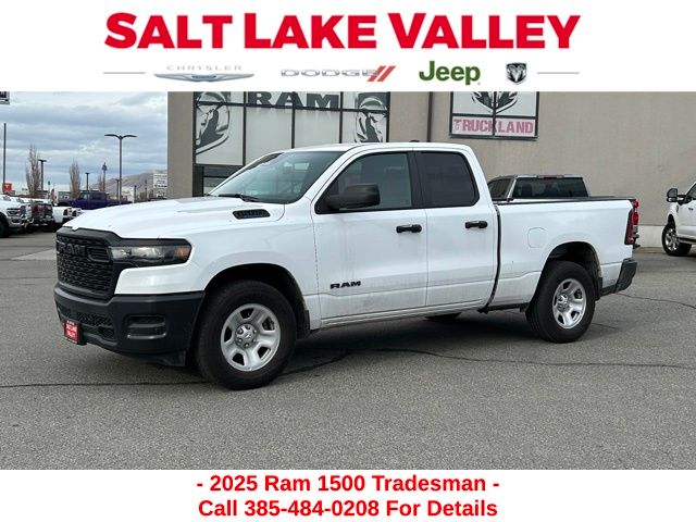 Bright White Clearcoat 2025 RAM 1500 Tradesman Quad Cab 4WD Pickup Truck Four-Wheel Drive 8-Speed Automatic