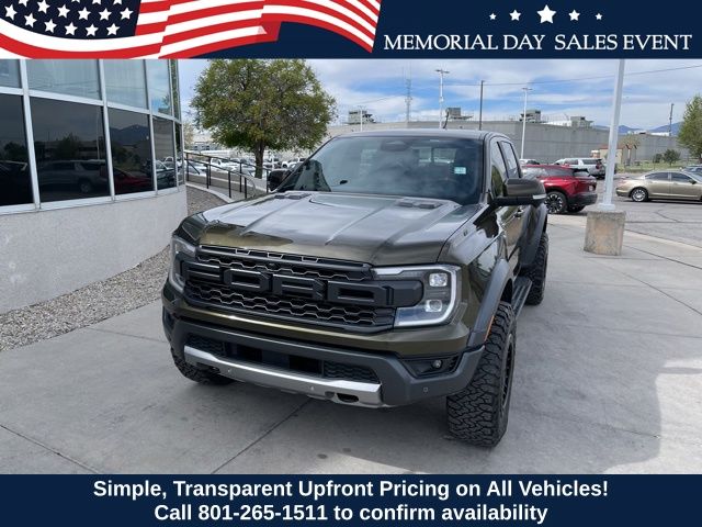 Green Metallic 2025 Ford Ranger Raptor SuperCrew 4WD Pickup Truck Four-Wheel Drive Automatic