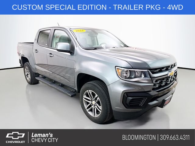 Gray (Satin Steel Metallic) 2022 Chevrolet Colorado Work Truck Crew Cab 4WD Pickup Truck Four-Wheel Drive 8-Speed Automatic