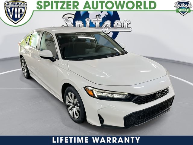 Platinum White Pearl 2026 Honda Civic Sedan Front-Wheel Drive Continuously Variable Transmission