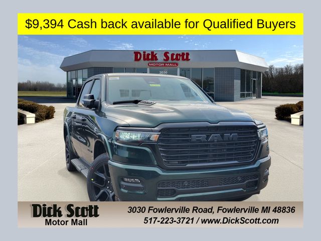 Serrano Green Metallic 2026 RAM 1500 Pickup Truck Four-Wheel Drive 8-Speed Automatic
