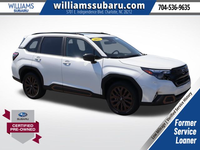 Crystal White Pearl 2025 Subaru Forester SUV / Crossover All-Wheel Drive Continuously Variable Transmission