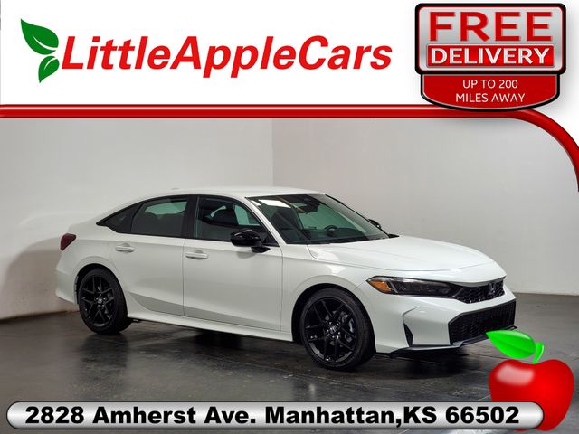 Platinum White 2026 Honda Civic Sedan Front-Wheel Drive Continuously Variable Transmission