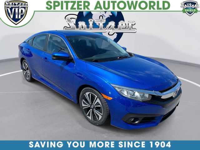Aegean Blue Metallic 2017 Honda Civic EX-T Sedan Front-Wheel Drive Continuously Variable Transmission