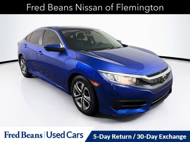 Blue 2018 Honda Civic Sedan Front-Wheel Drive Continuously Variable Transmission
