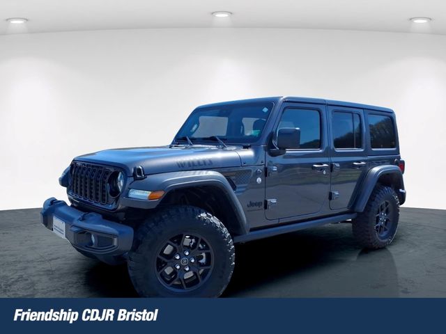 Gray (Granite Crystal Metallic Clearcoat) 2024 Jeep Wrangler Willys 4-Door 4WD SUV / Crossover Four-Wheel Drive 8-Speed Automatic