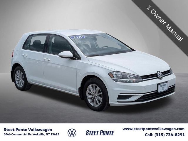 Pure White 2019 Volkswagen Golf S FWD Hatchback Front-Wheel Drive 6-Speed Manual