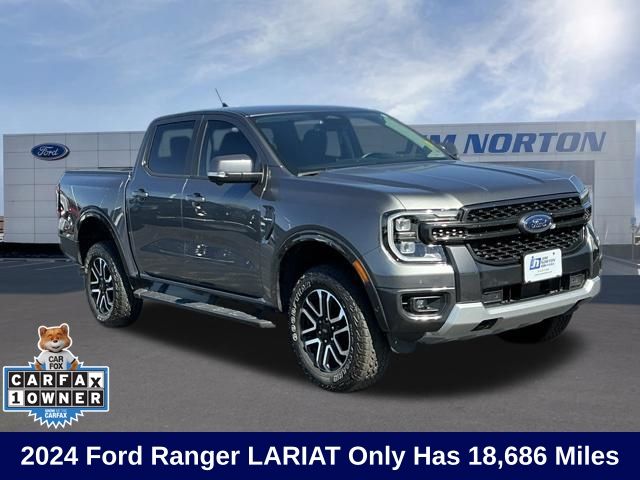 Carbonized Gray Metallic 2024 Ford Ranger Lariat SuperCrew 4WD Pickup Truck Four-Wheel Drive Automatic