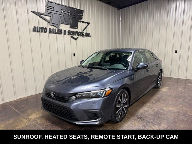 Gray 2022 Honda Civic Sedan Front-Wheel Drive Continuously Variable Transmission