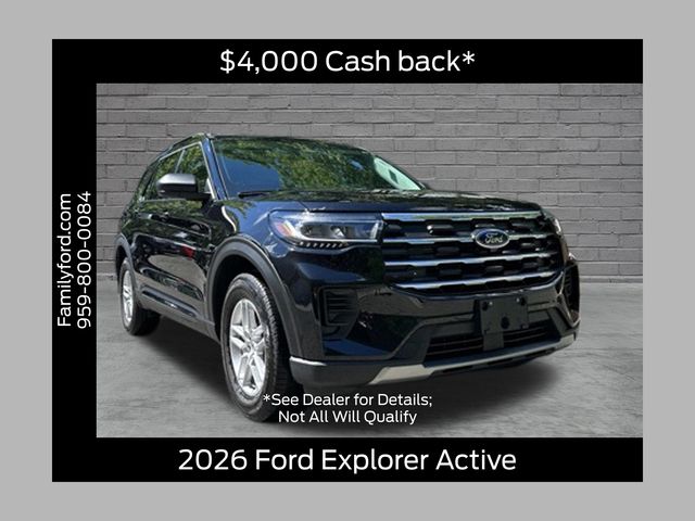 Agate Black Metallic 2026 Ford Explorer SUV / Crossover All-Wheel Drive Automatic