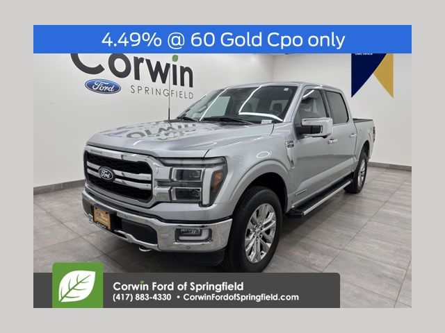 Silver Metallic 2024 Ford F-150 Lariat SuperCrew 4WD Pickup Truck Four-Wheel Drive Automatic