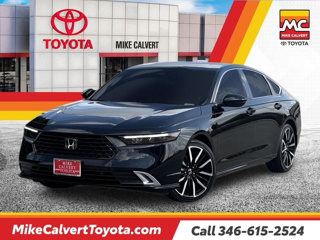 Black 2023 Honda Accord Hybrid Sedan Front-Wheel Drive Continuously Variable Transmission