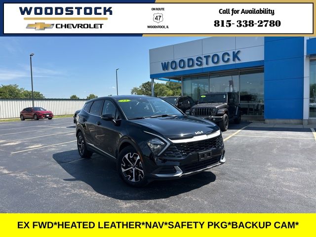 Ebony Black 2023 Kia Sportage EX FWD SUV / Crossover Front-Wheel Drive 8-Speed Automatic