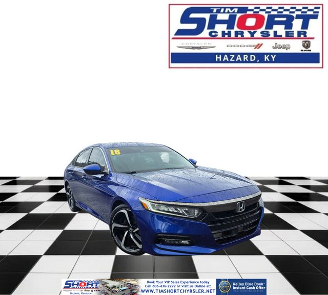 Blue 2018 Honda Accord Sedan Front-Wheel Drive Continuously Variable Transmission