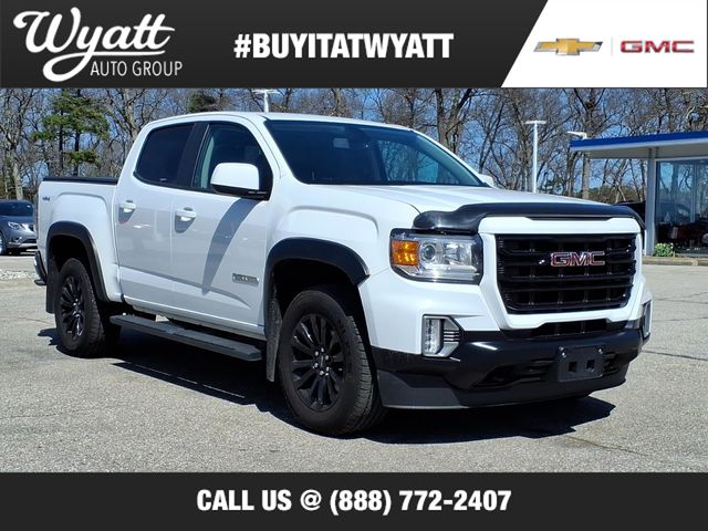 Summit White 2021 GMC Canyon Elevation Crew Cab 4WD Pickup Truck Four-Wheel Drive 8-Speed Automatic