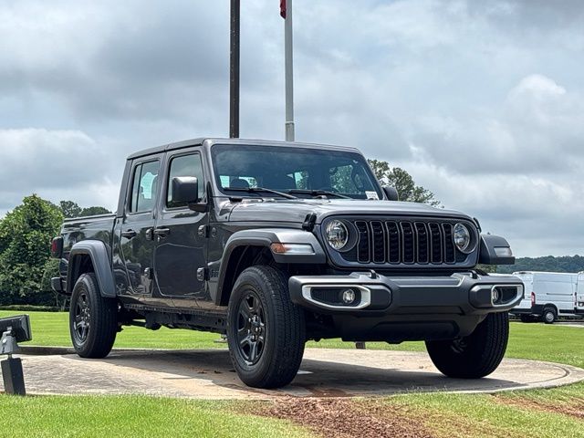 Gray (Granite Crystal Metallic Clearcoat) 2024 Jeep Gladiator Sport Crew Cab 4WD Pickup Truck Four-Wheel Drive 6-Speed Manual