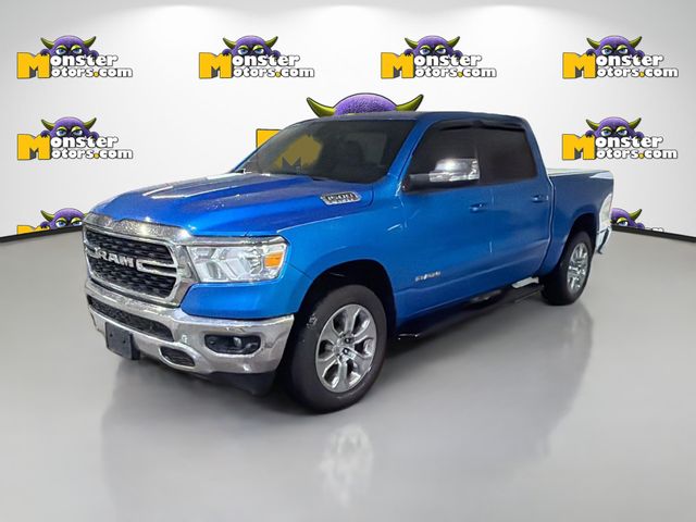 Hydro Blue Pearlcoat 2022 RAM 1500 Big Horn Crew Cab 4WD Pickup Truck Four-Wheel Drive 8-Speed Automatic