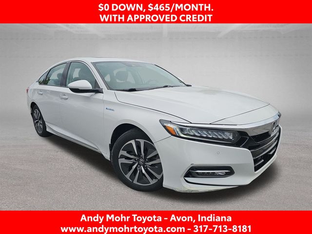 Platinum White Pearl 2020 Honda Accord Hybrid Sedan Front-Wheel Drive Continuously Variable Transmission