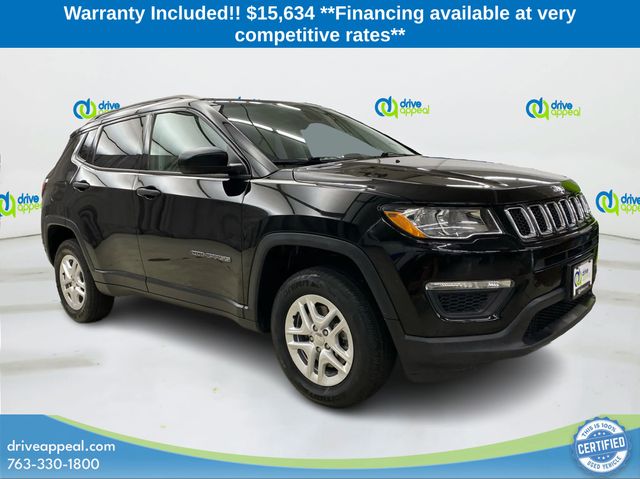 Diamond Black Crystal Pearlcoat 2018 Jeep Compass SUV / Crossover Four-Wheel Drive 9-Speed Automatic