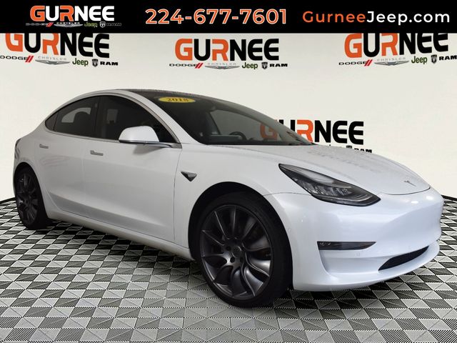 White 2018 Tesla Model 3  Rear-Wheel Drive 1-Speed Automatic