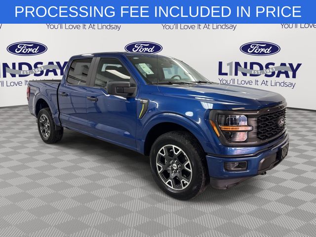 Blue Metallic 2024 Ford F-150 STX 4dr SuperCrew 4WD Pickup Truck Four-Wheel Drive Automatic